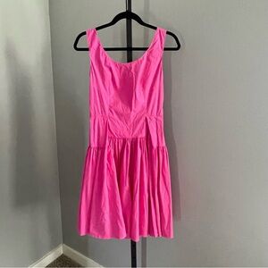 Hot Pink Seam Corset Full Skirt Mini Drop Waist Dress Size 6